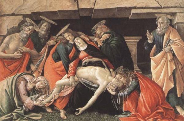 Sandro Botticelli Lament for Christ Dead,with St Jerome,St Paul and St Peter